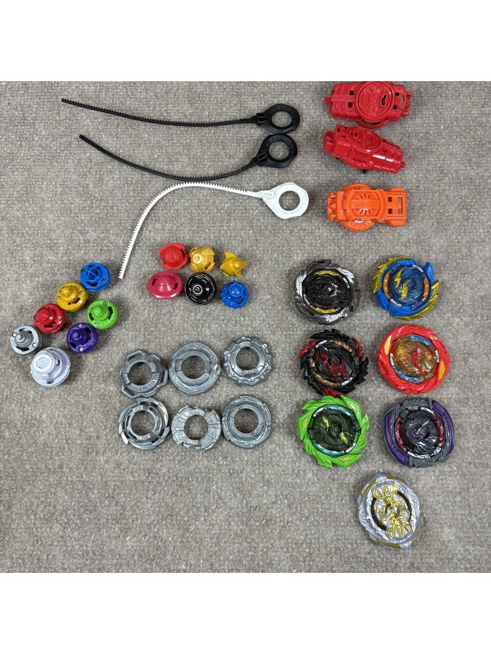 Beyblade Burst Lot 7 Spinners Launchers Ripcords Takara Tomy Hasbro Used Lot